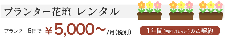 プランター花壇レンタル5000円〜月